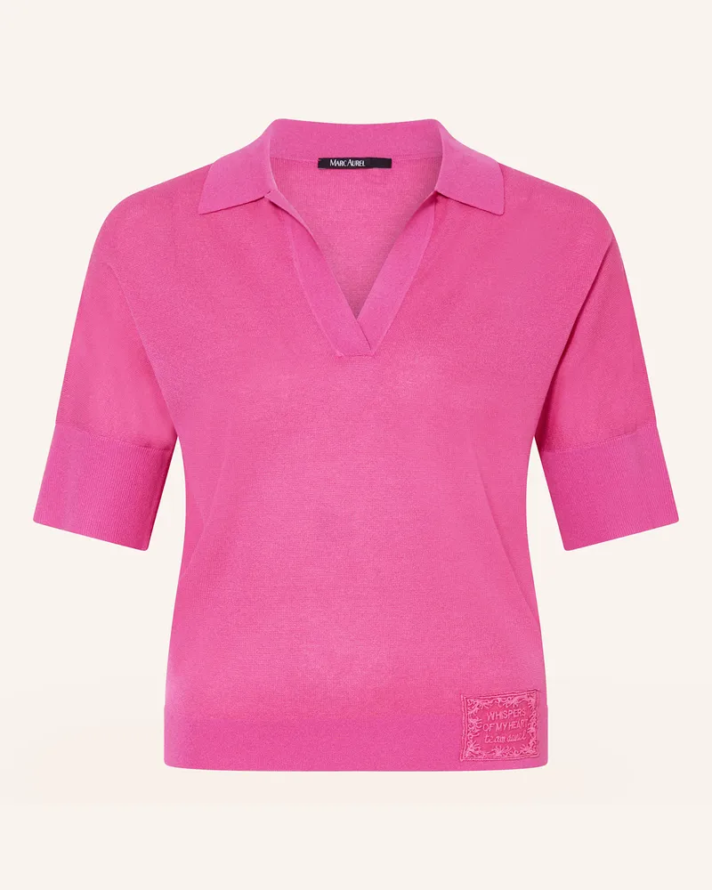 MARC AUREL Strick-Poloshirt mit 3/4-Arm Pink