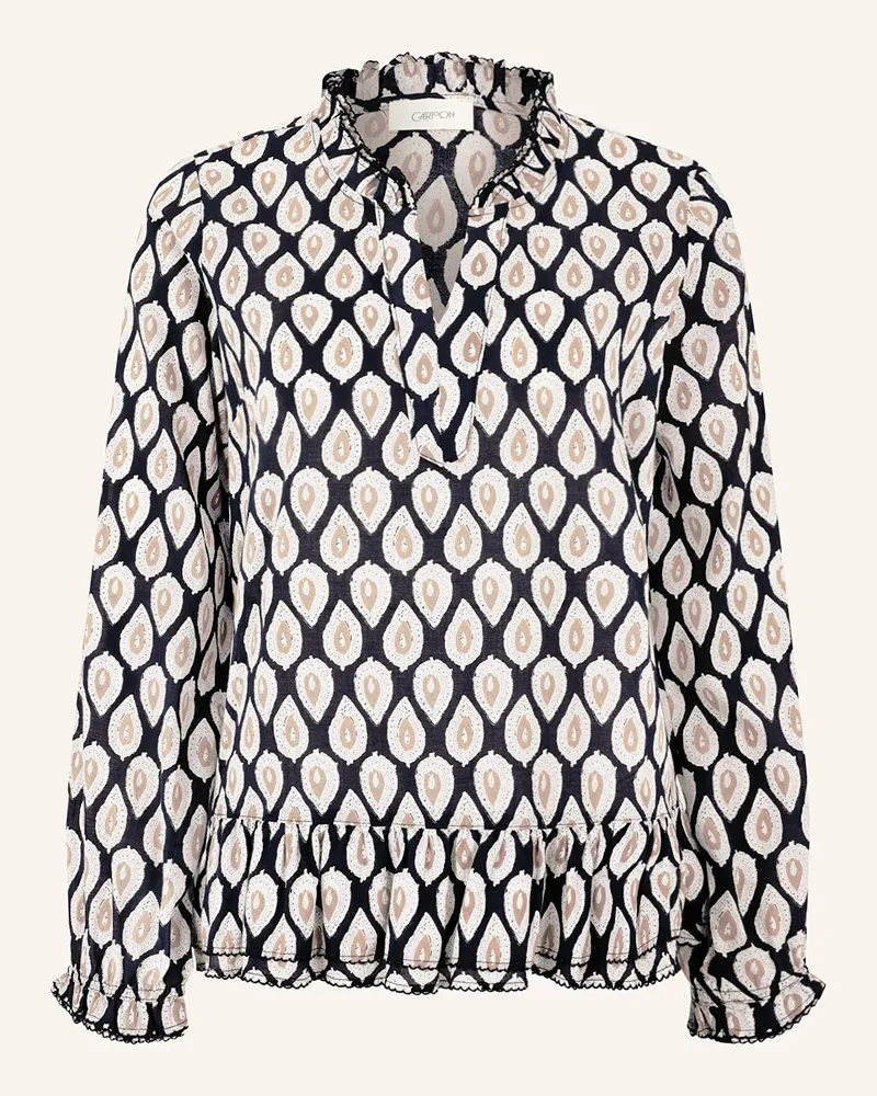 Cartoon Blusenshirt mit Rüschen Dunkelblau