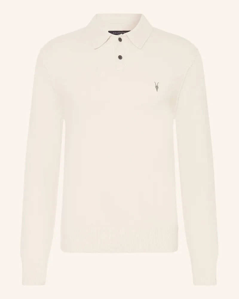 AllSaints Strick-Poloshirt Statten weiss Beige