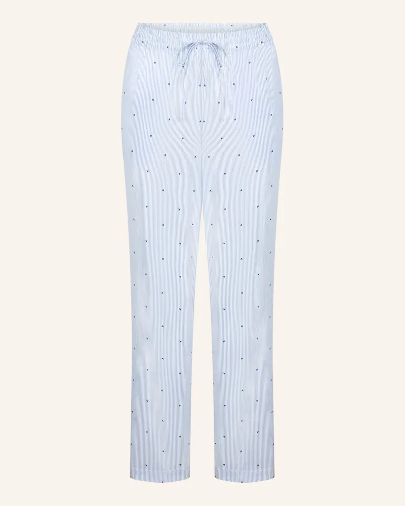 Hunkemöller Schlafhose Cotton Stripe Heart blau Blau