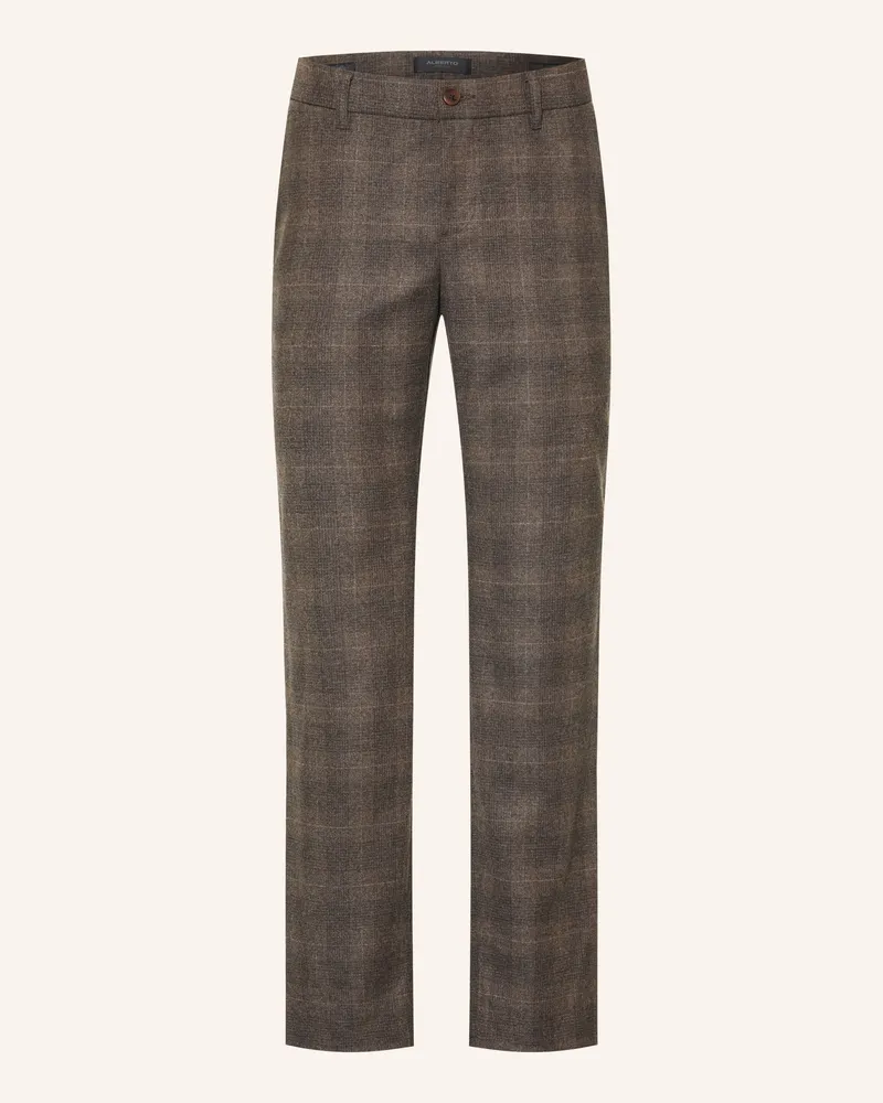 Alberto Flanellhose Lou-Jgu Regular Fit braun Dunkelbraun