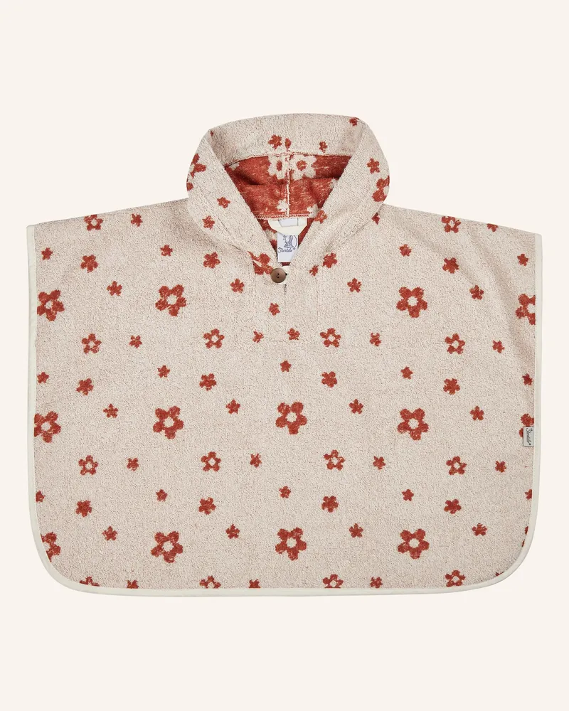 Sterntaler Poncho Bauernhof Blumen weiss Beige