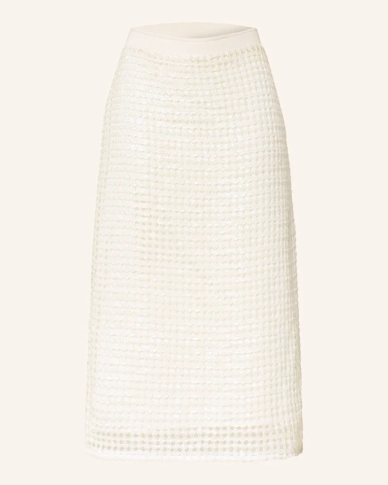 Claudie Pierlot Rock mit Pailletten Ecru