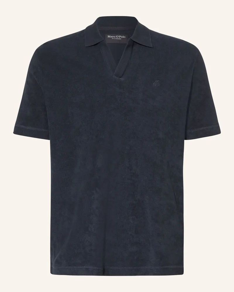 Marc O'Polo Frottee-Poloshirt blau Dunkelblau
