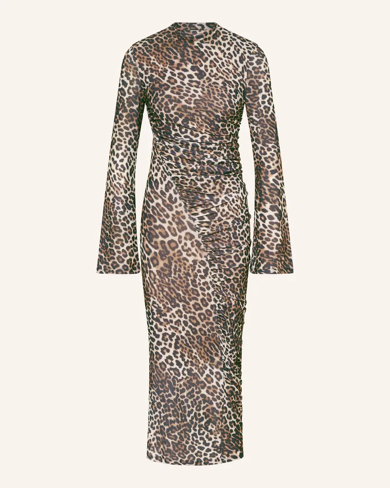 HUGO BOSS Mesh-Kleid Nardonnay beige Schwarz