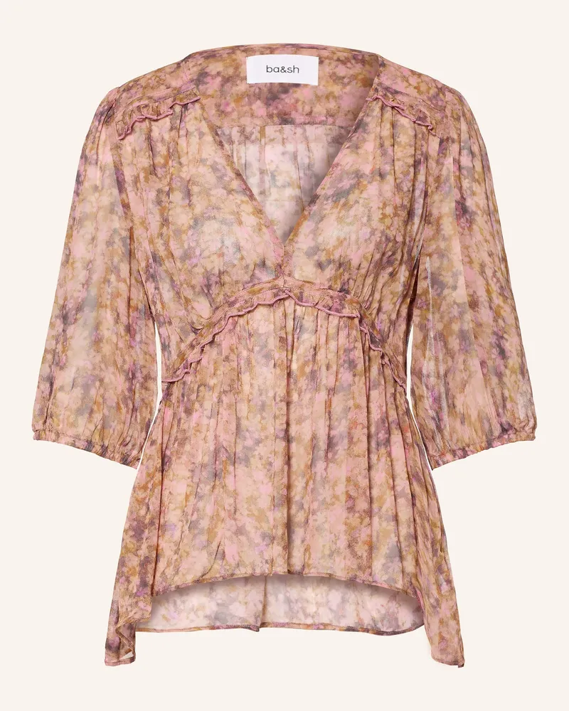 ba&sh Blusenshirt Asya Mit 3/4-Arm Und Rüschen pink Rosa