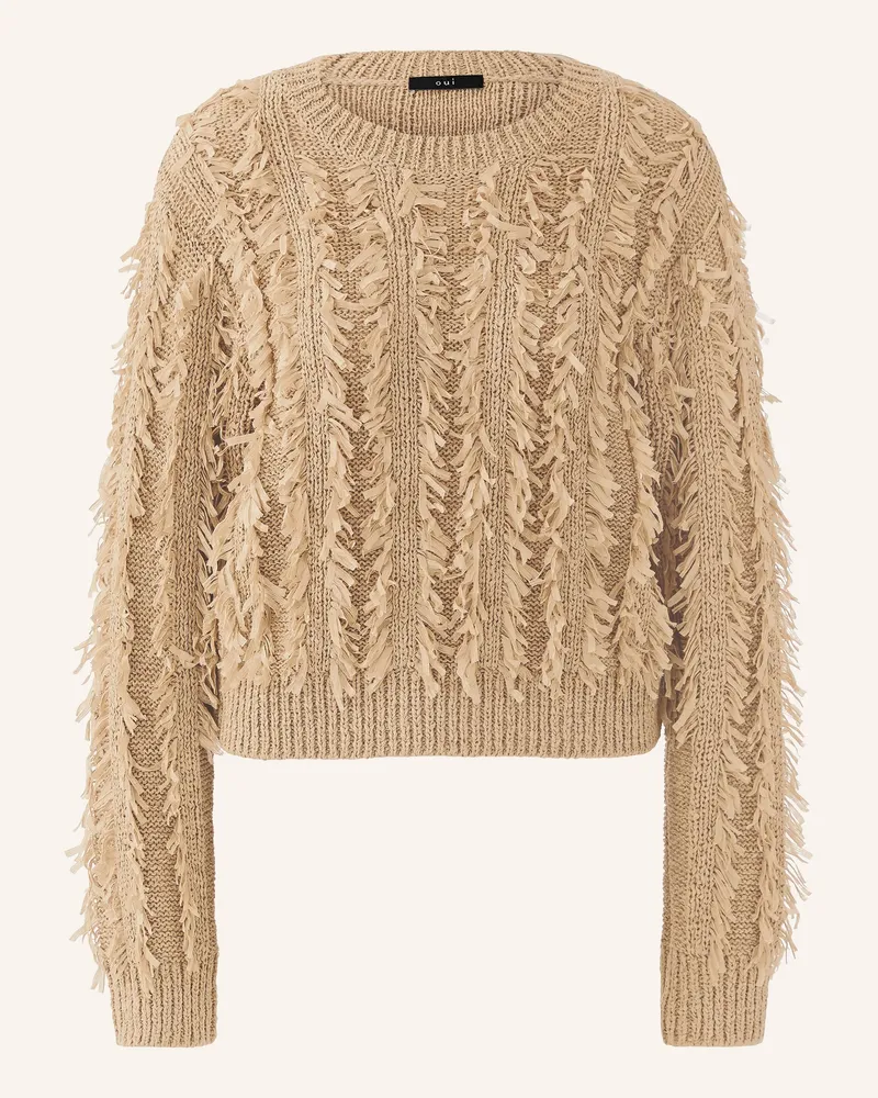 Oui  Pullover braun Hellbraun