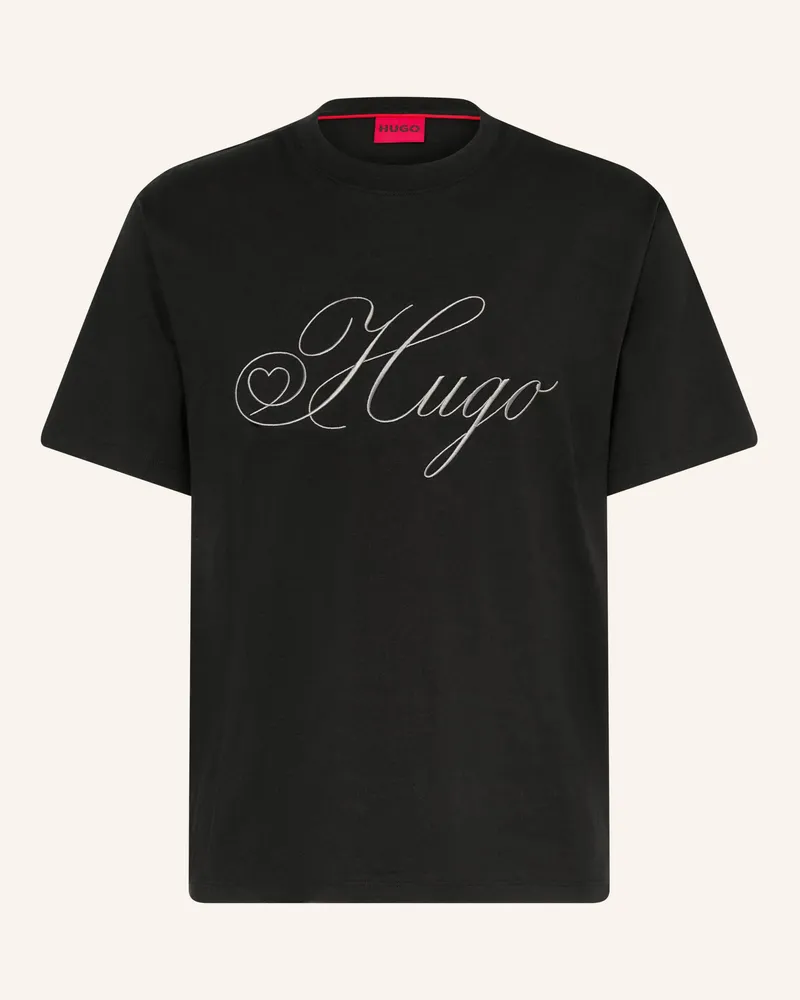 HUGO BOSS T-Shirt Dalent schwarz Schwarz