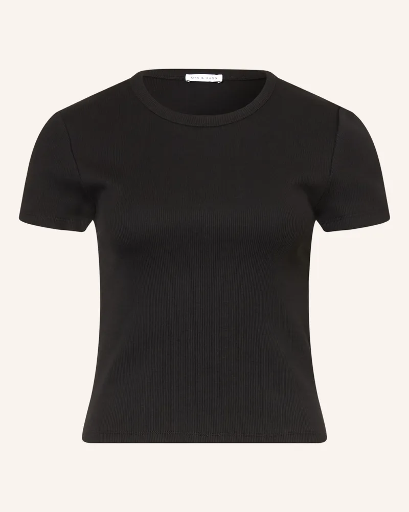Mrs & HUGS T-Shirt schwarz Schwarz