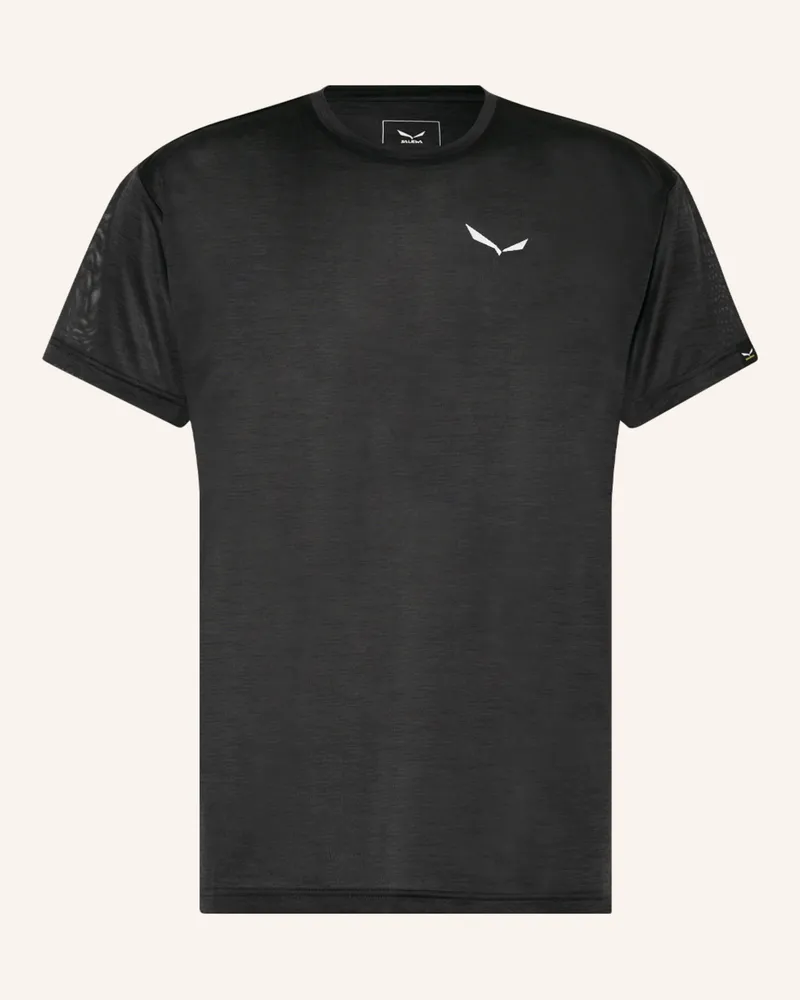 Salewa T-Shirt PUEZ MELANGE DRY'TON Schwarz