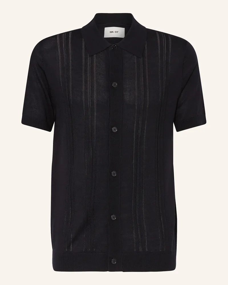 NN 07 Strickhemd THOR Regular Fit Dunkelblau
