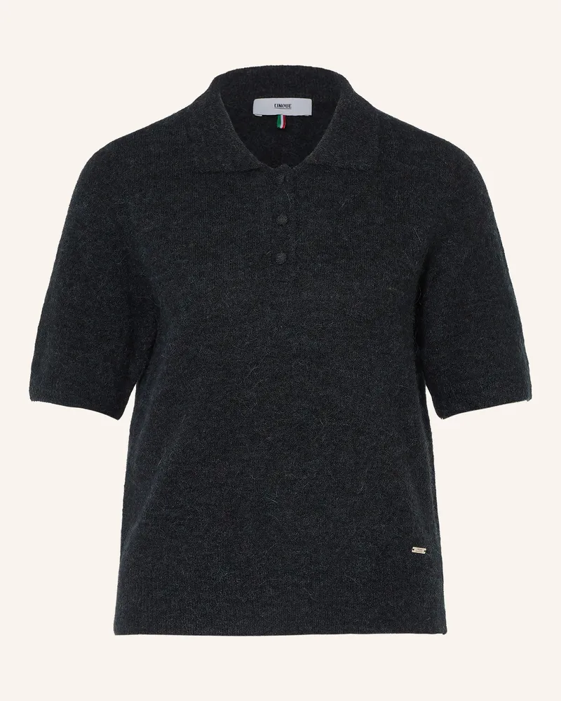 cinque Strick-Poloshirt Cialpaco Mit Alpaka grau Dunkelgrau