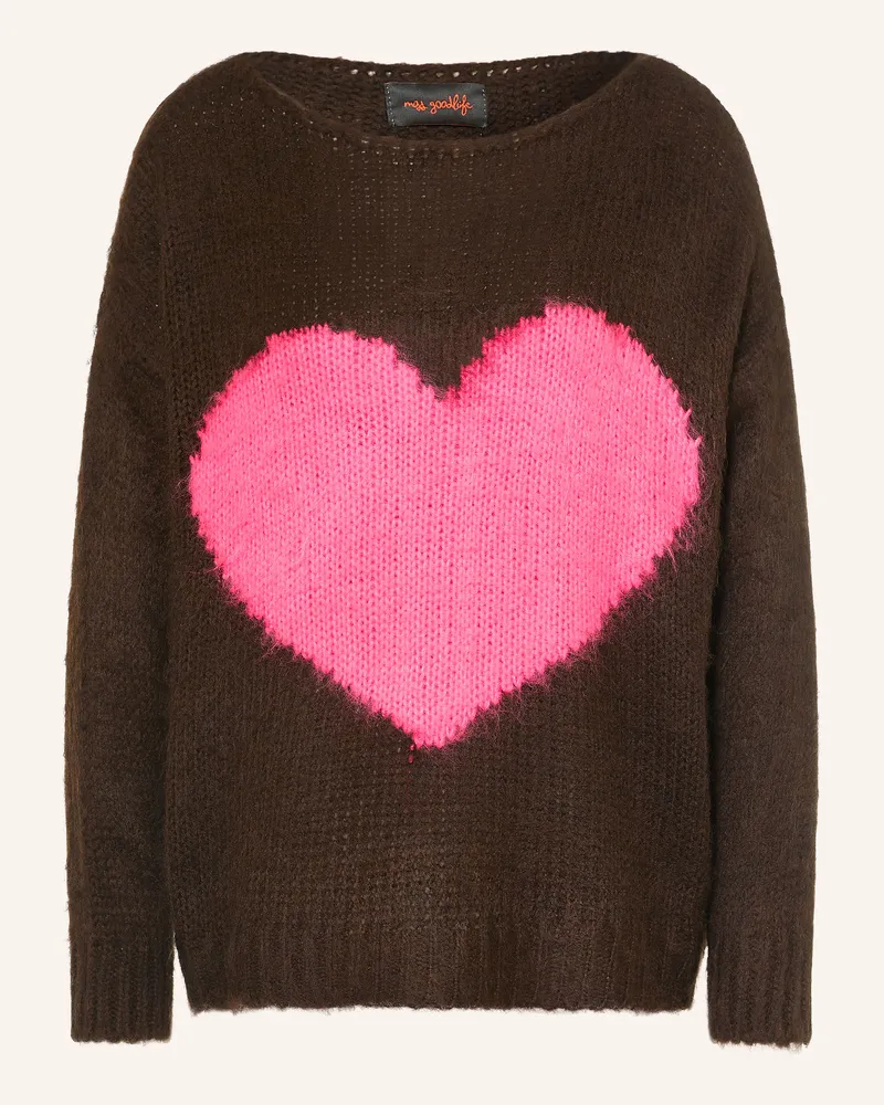 Miss Goodlife Pullover Mit Alpaka braun Dunkelbraun