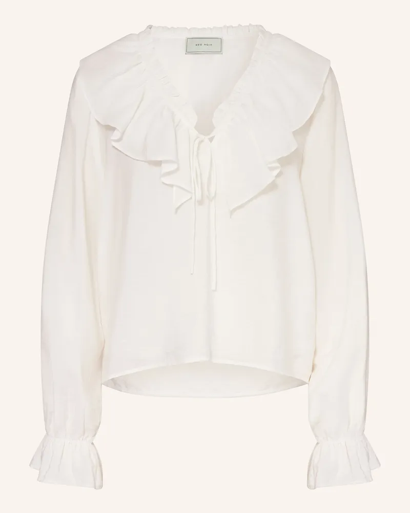 Neo Noir Blusenshirt AMINEA mit Rüschen Weiss
