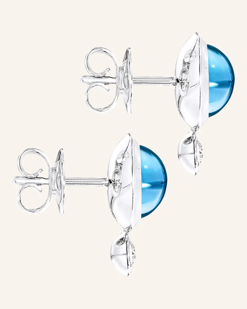TAMARA COMOLLI Ohrstecker OHRSTECKER BOUTON SWISS TOPAZ / CLASSIC aus 18 Karat Weißgold Swiss Topas Weissgold