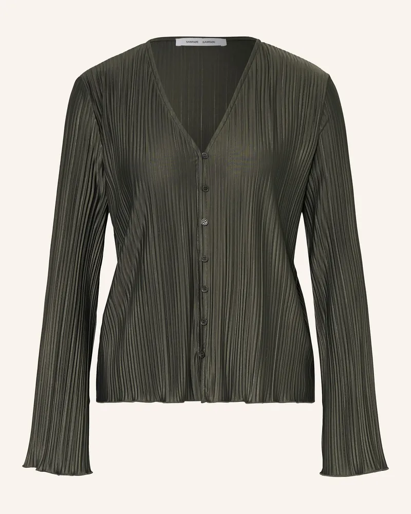 Samsøe & Samsøe Bluse SAUMA mit Plissees Khaki