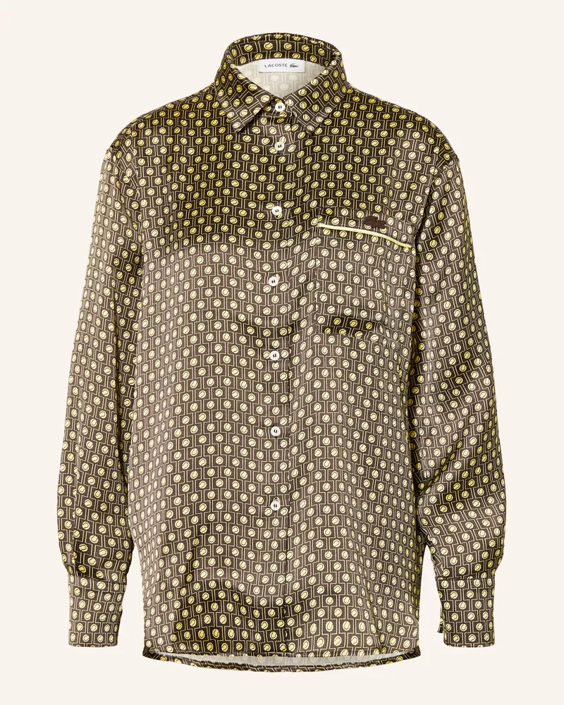 Lacoste Hemdbluse Aus Satin braun Schwarz