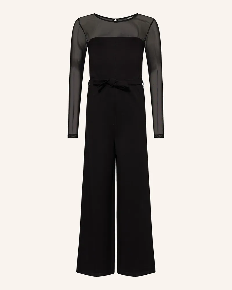 S.Oliver Jumpsuit Im Materialmix schwarz Schwarz
