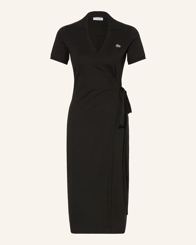 Lacoste Wickelkleid schwarz Schwarz