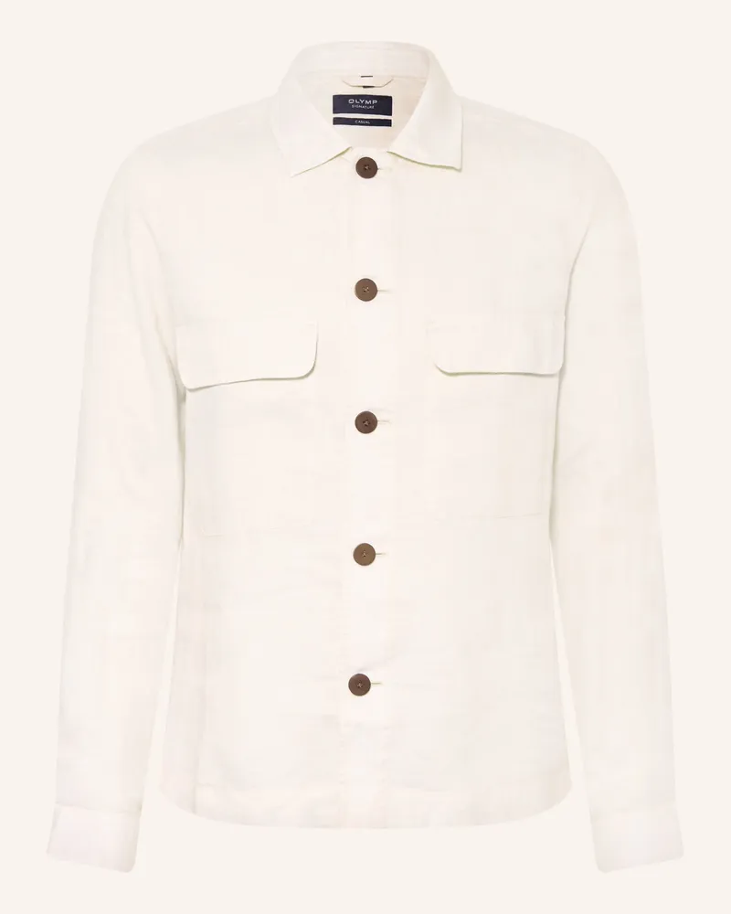 Olymp Overshirt Aus Leinen weiss Creme