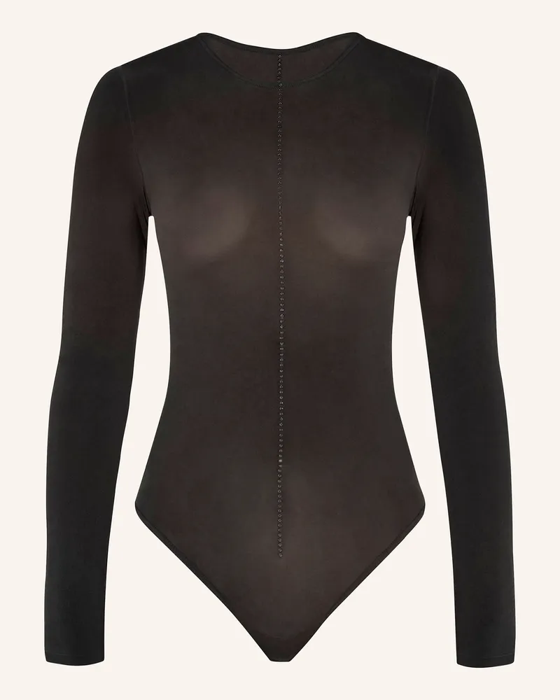 Wolford Body Crystal String Body grau Schwarz