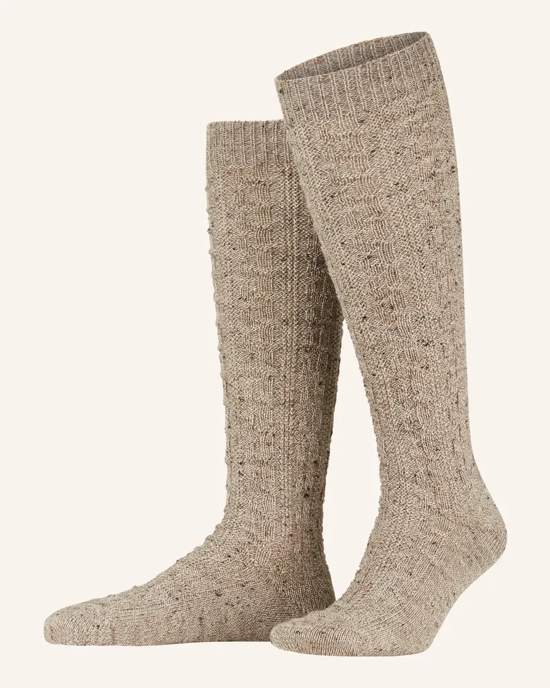 Lusana Trachten-Kniestrümpfe braun 02