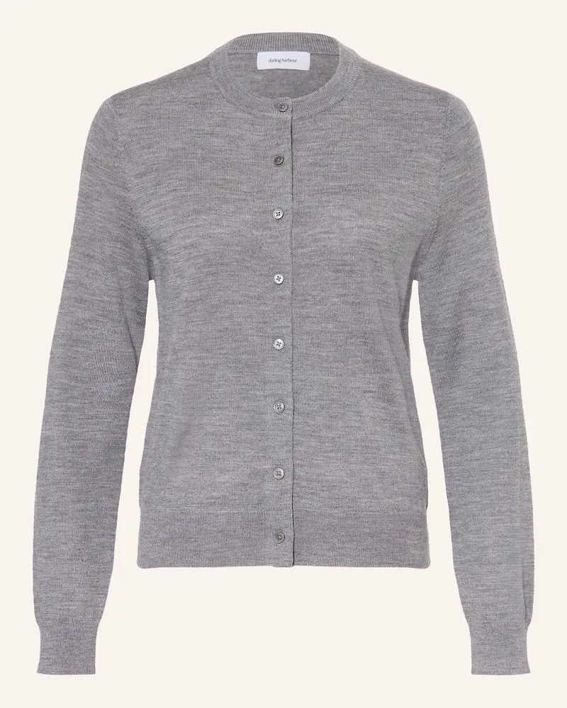 Darling Harbour Strickjacke Aus Merinowolle grau Grey