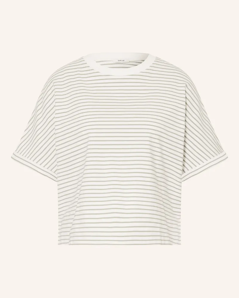 OPUS T-Shirt Sotel gruen Weiss