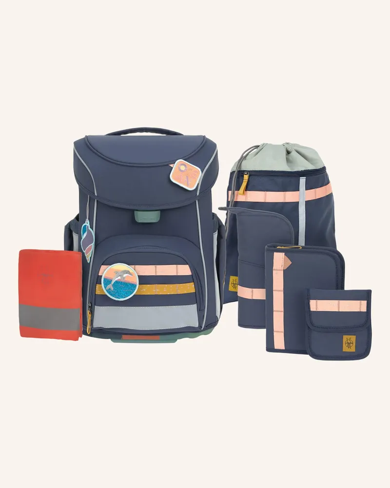 Lässig Schulranzen Set Slim Unique blau Dunkelblau