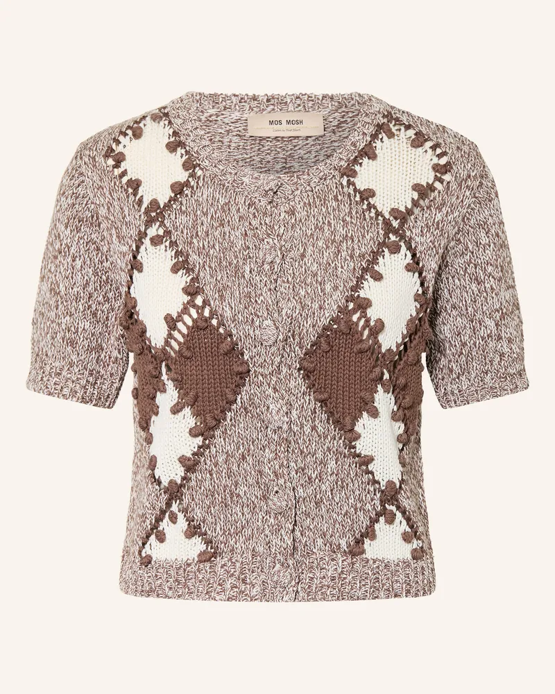 Mos Mosh Strickjacke Mmelio Mit Leinen braun Dunkelbraun