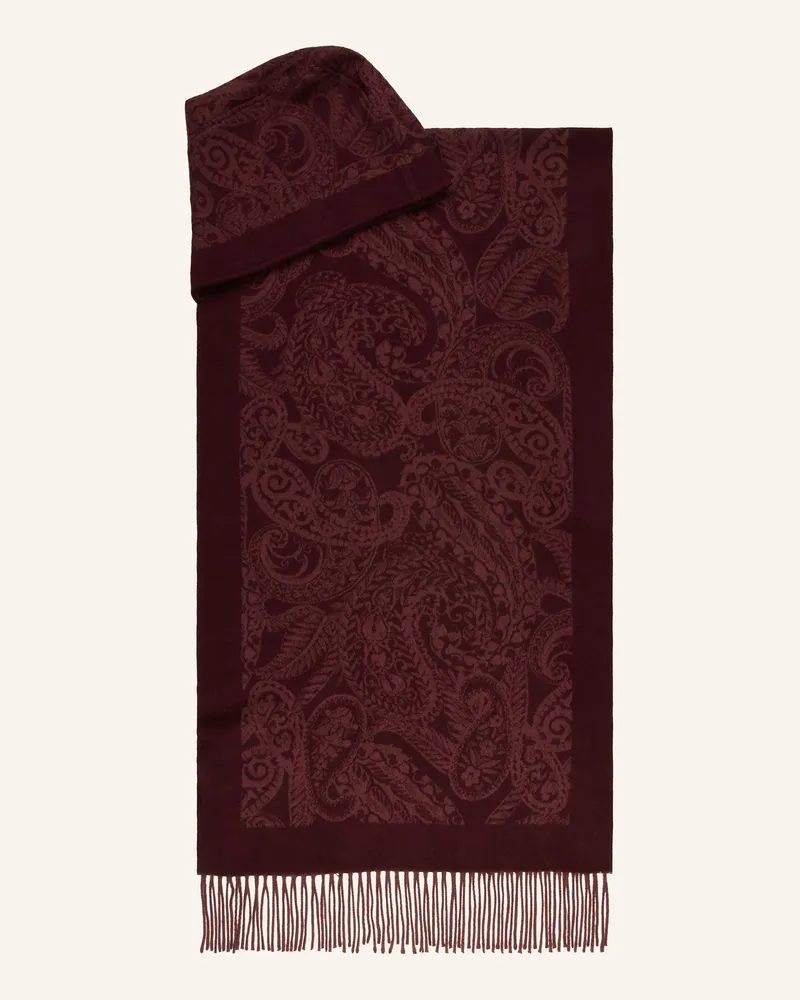 Etro Schal mit Kapuze Dunkelrot