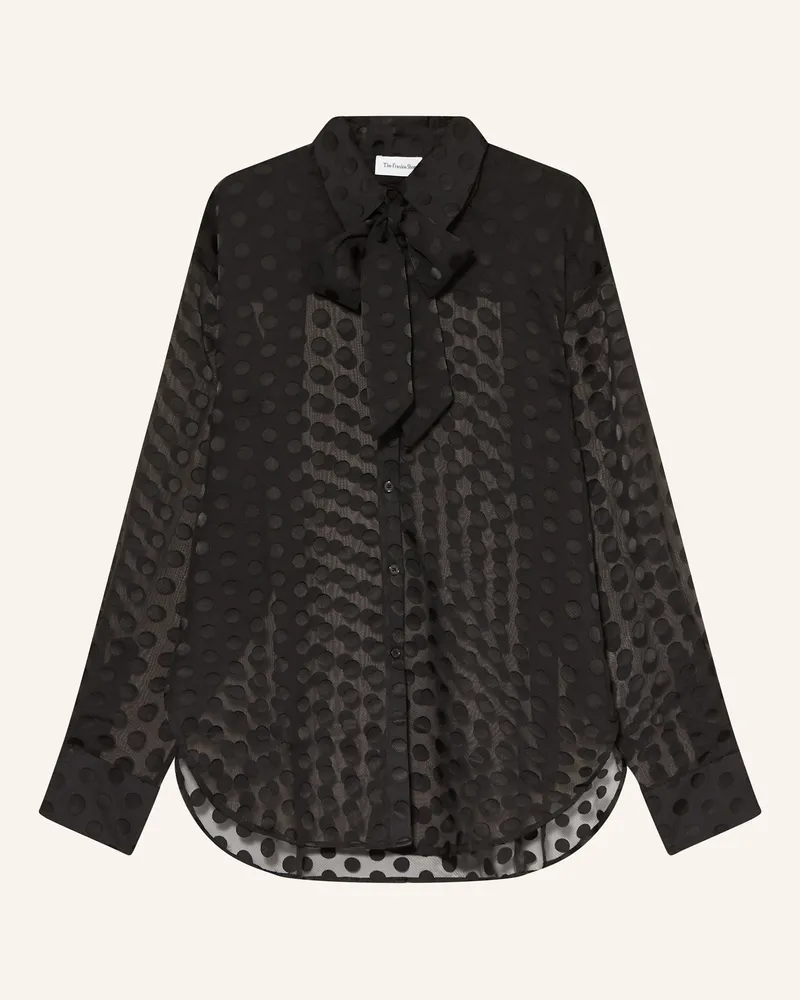 FRANKIE Shop Schluppenbluse Peri Sheer schwarz Schwarz