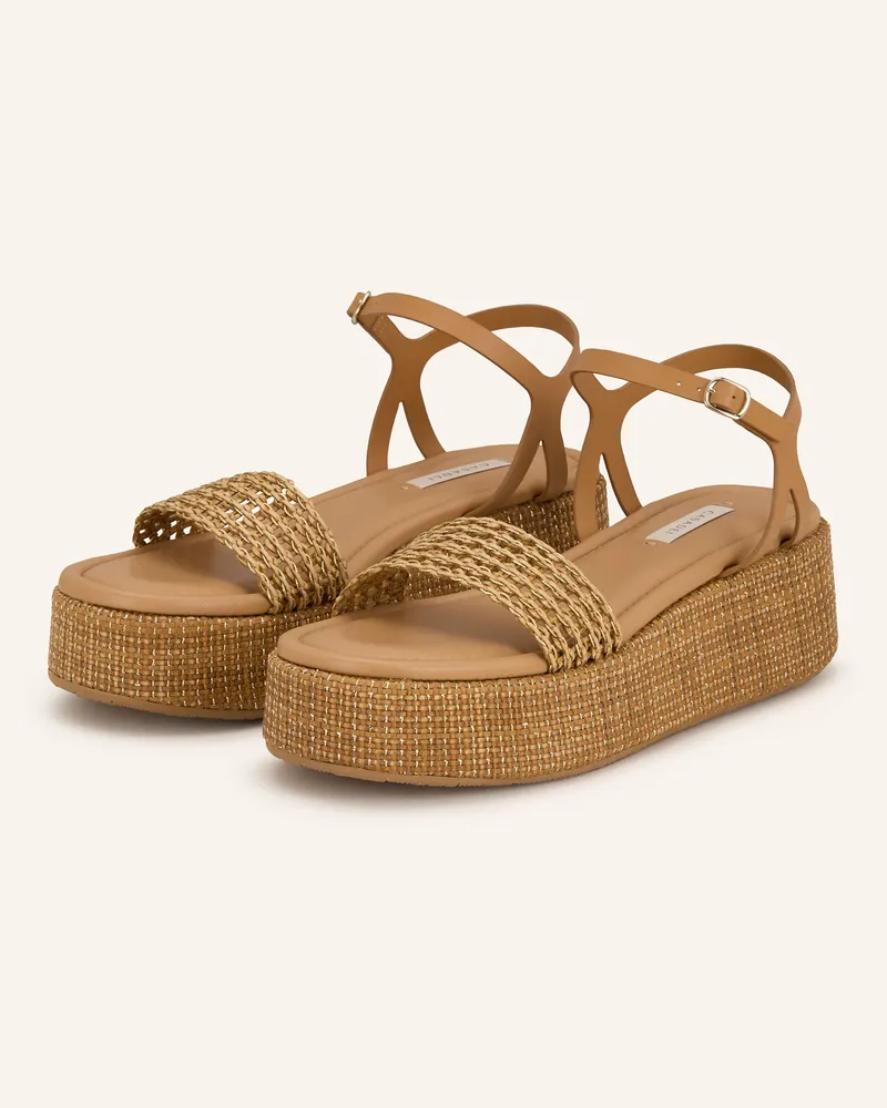Casadei Plateau-Sandalen NEW ZEPPA Cognac