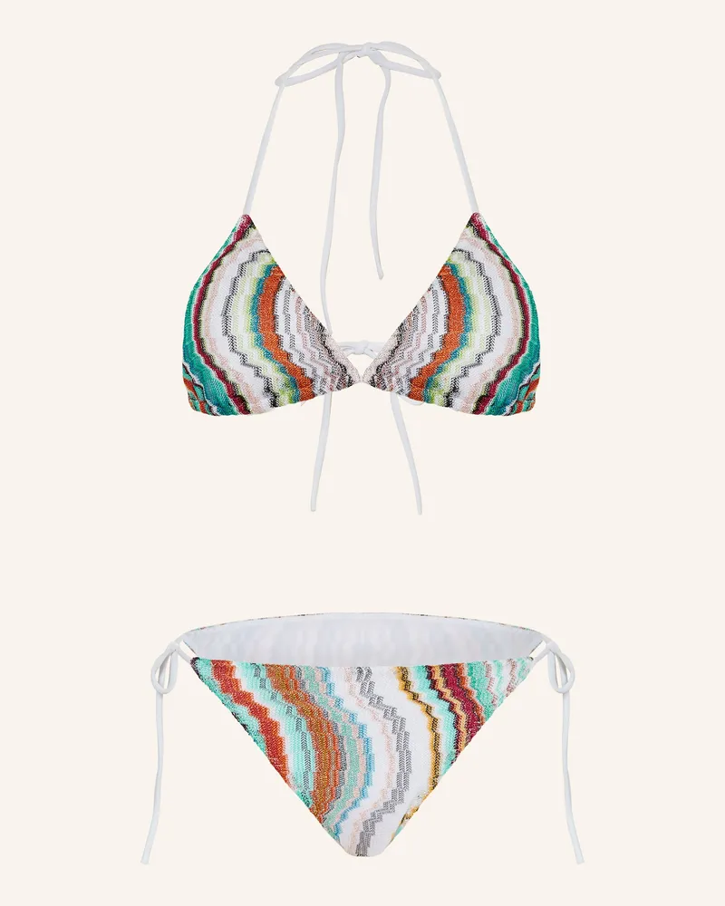 Missoni Triangel-Bikini mit Glitzergarn Weiss