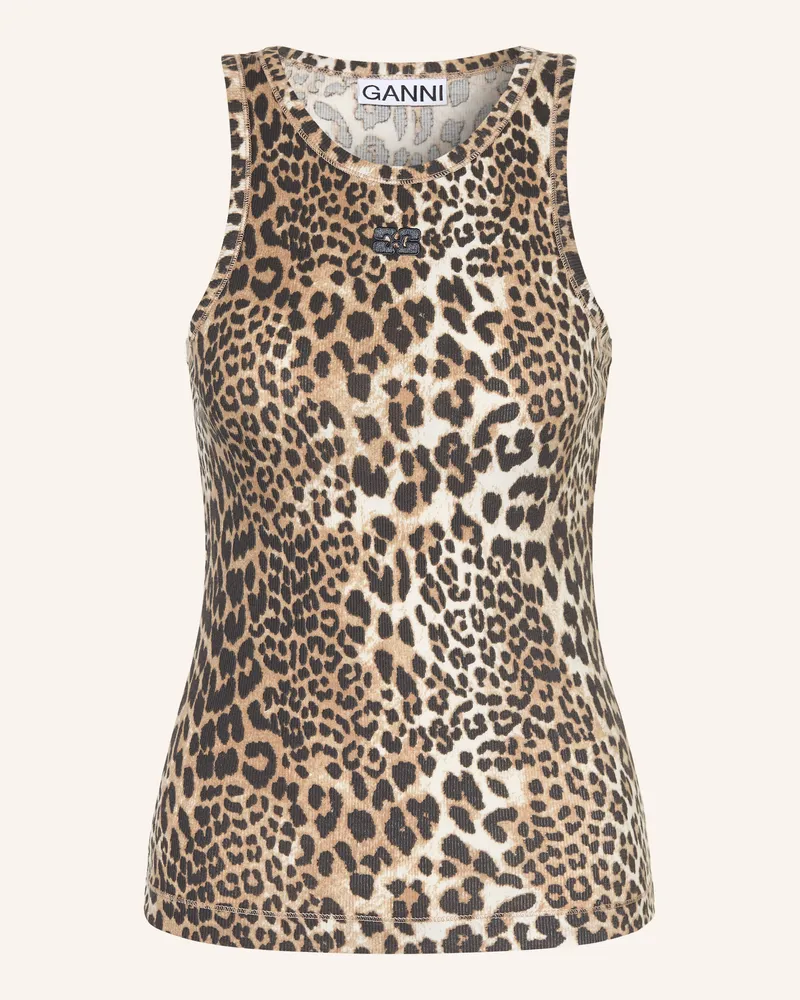 Ganni Top beige Braun