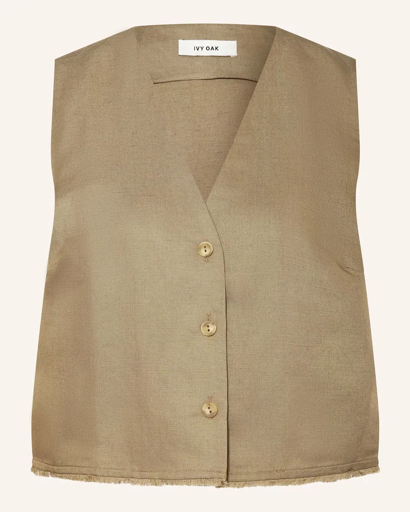 IVY & OAK Weste TALA ANN mit Leinen Khaki