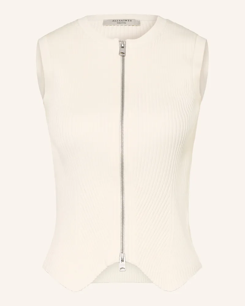 AllSaints Strickweste Cruz weiss Creme