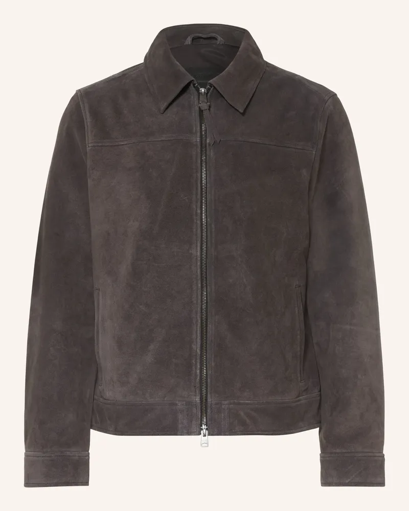 AllSaints Lederjacke Rhone grau Dunkelgrau
