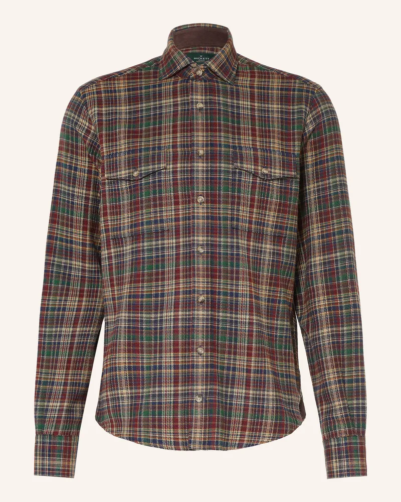 Hackett Flanellhemd Comfort Fit blau Dunkelblau