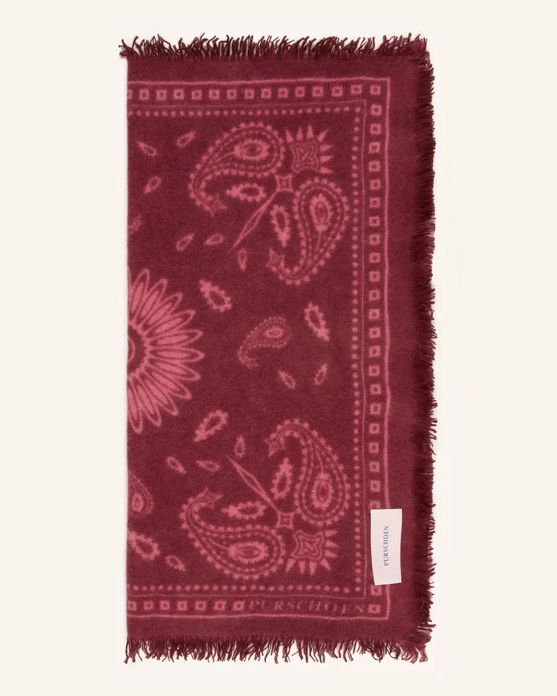 Puschoen Cashmere-Tuch beige Dunkelrot