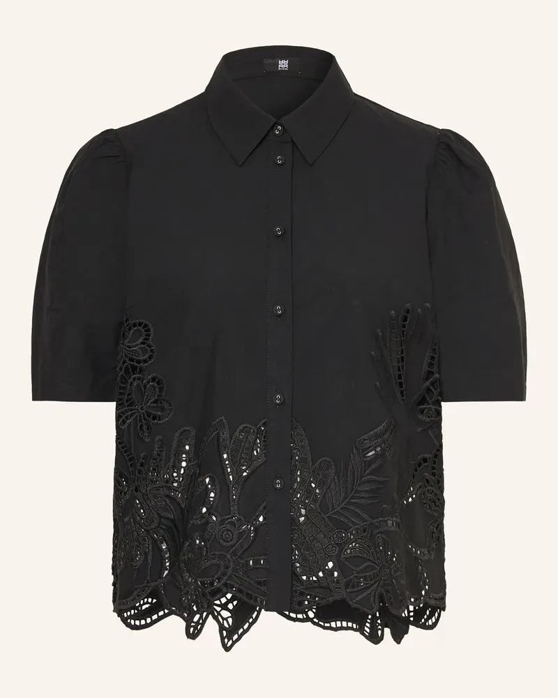 Riani Hemdbluse Mit Lochspitze schwarz Schwarz