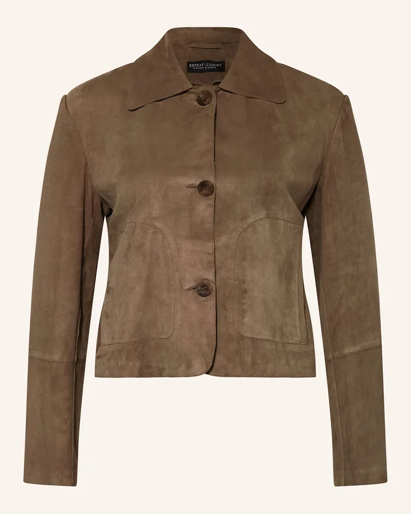 Repeat Lederjacke braun Taupe