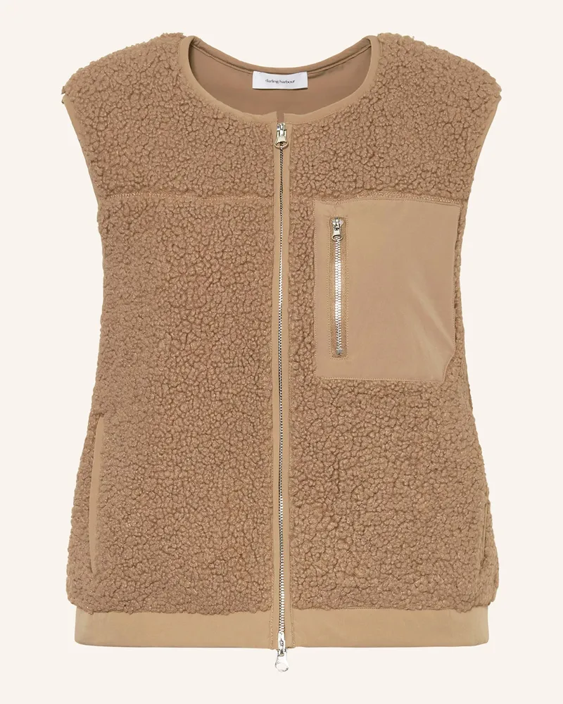 Darling Harbour Teddyfell-Weste braun Camel