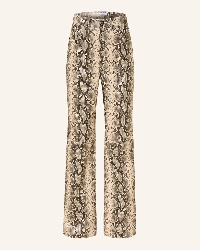 Mrs & HUGS Hose in Lederoptik Beige