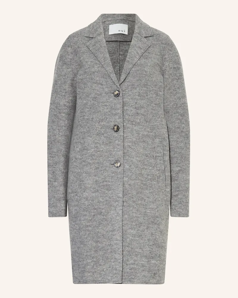 Oui  Wollmantel grau Grau