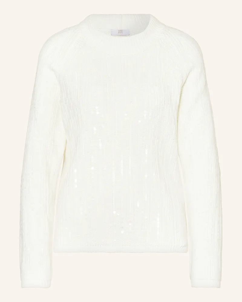 Riani Pullover mit Pailletten Weiss