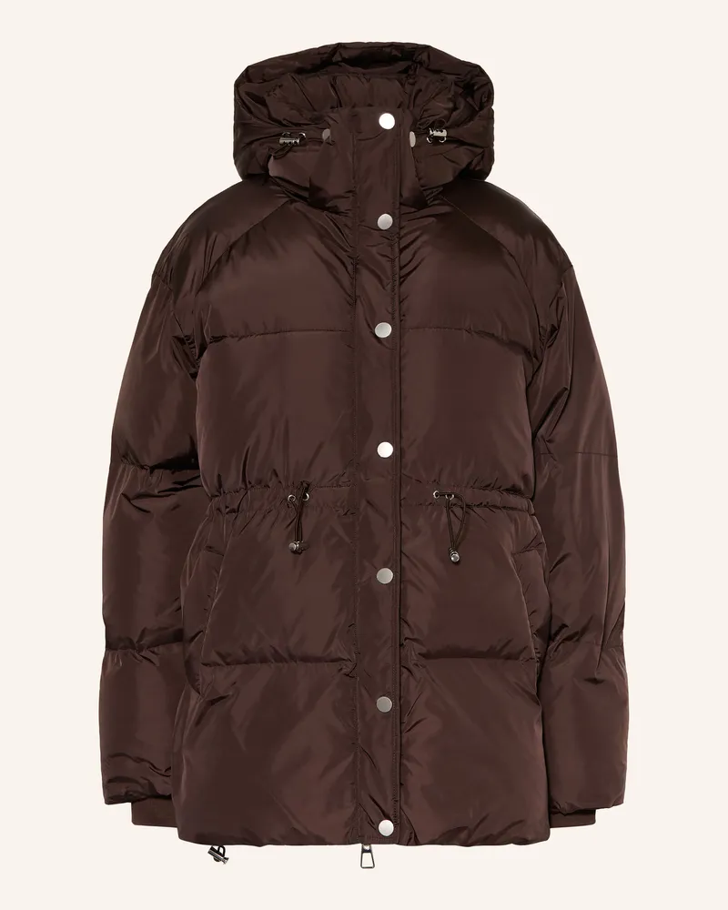 Mrs & HUGS Steppjacke Mit Abnehmbarer Kapuze braun Dunkelbraun