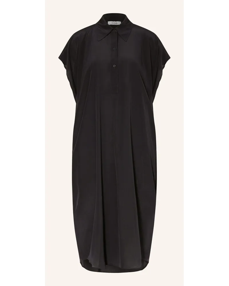 Cos Hemdblusenkleid aus Seide Schwarz