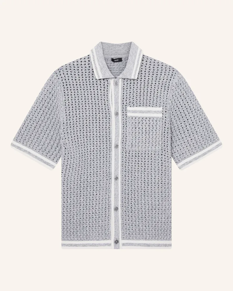 Reiss Strickhemd Through Regular Fit blau Blaugrau