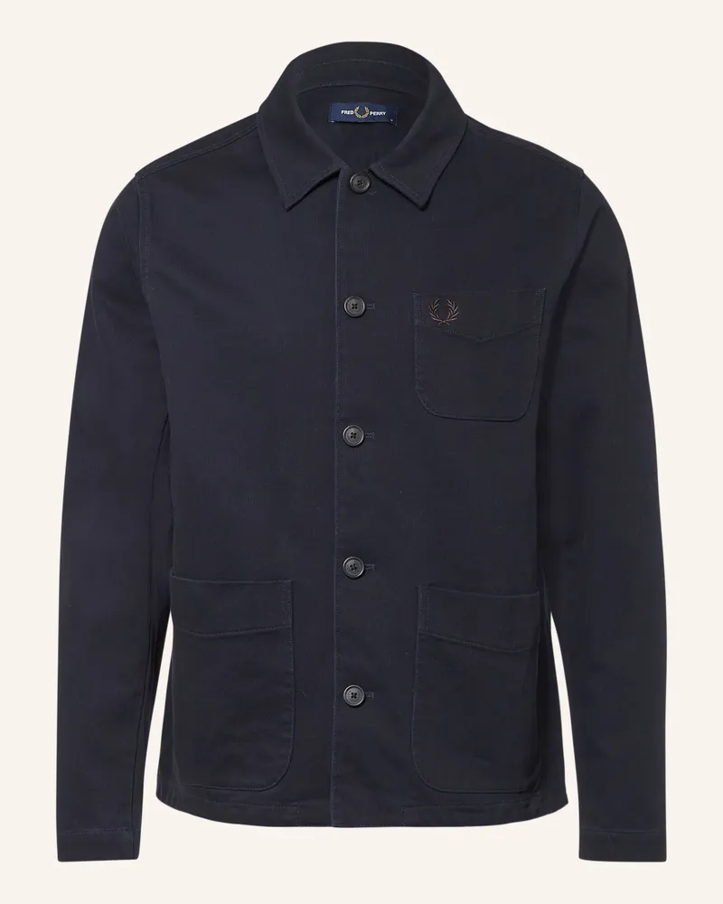 Fred Perry Cord-Overshirt blau Dunkelblau